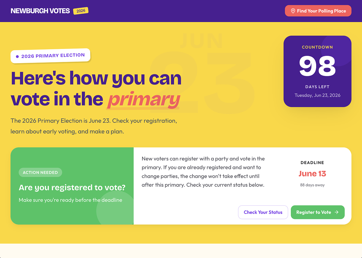 NewburghVotes.org website