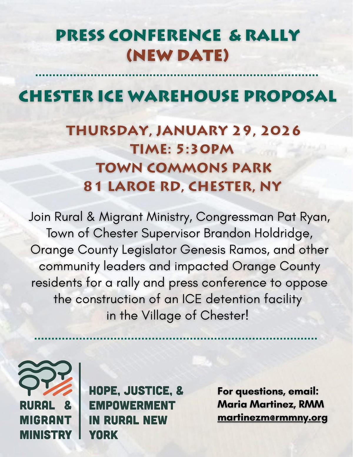 Press Conference & Rally - Chester Ice Warehouse Proposal
