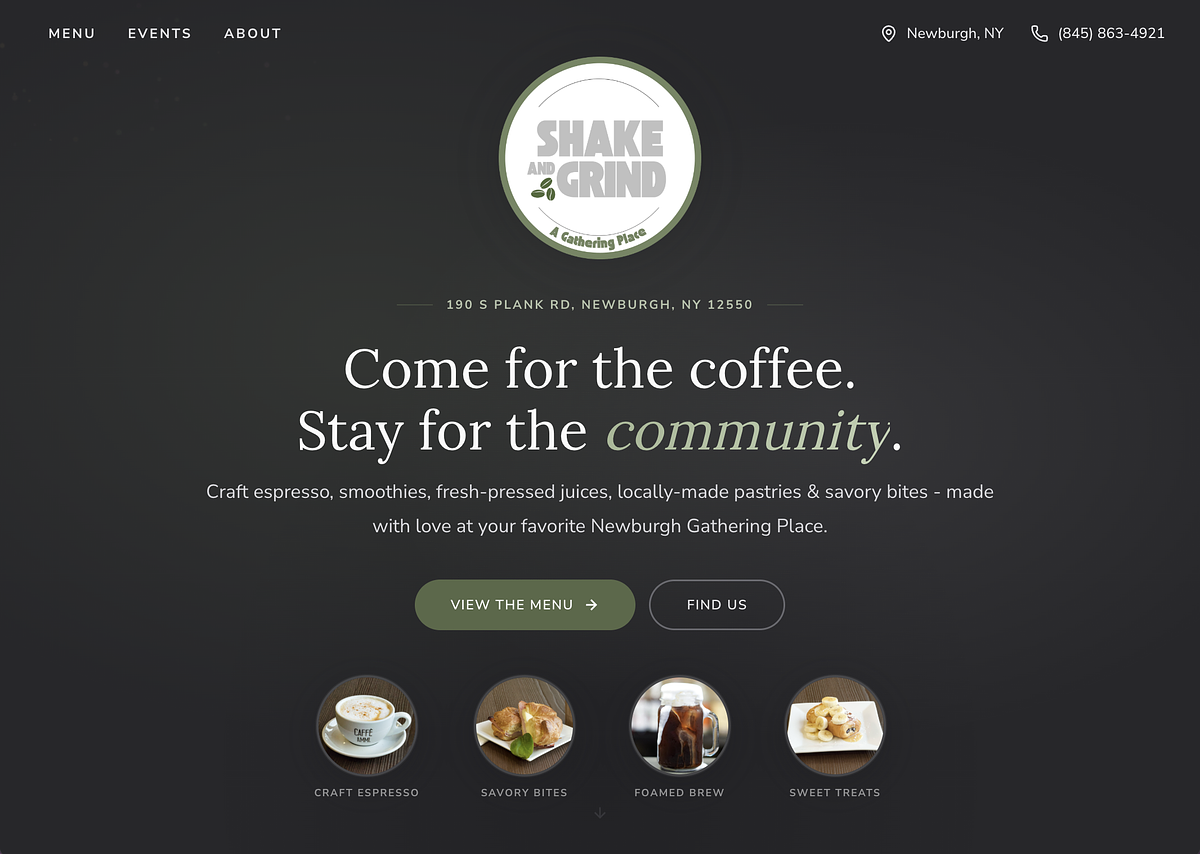The Shake and Grind website