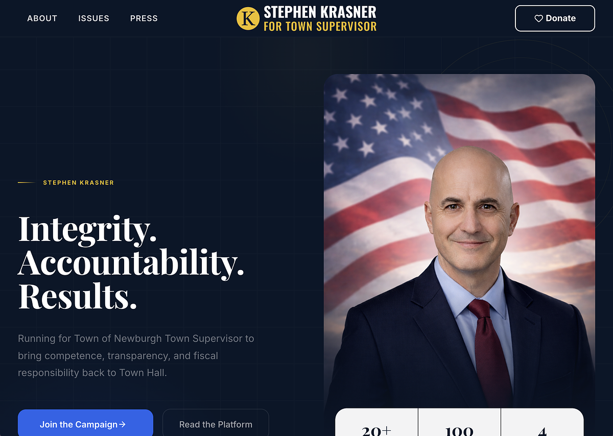 Stephen Krasner for Town Supervisor website